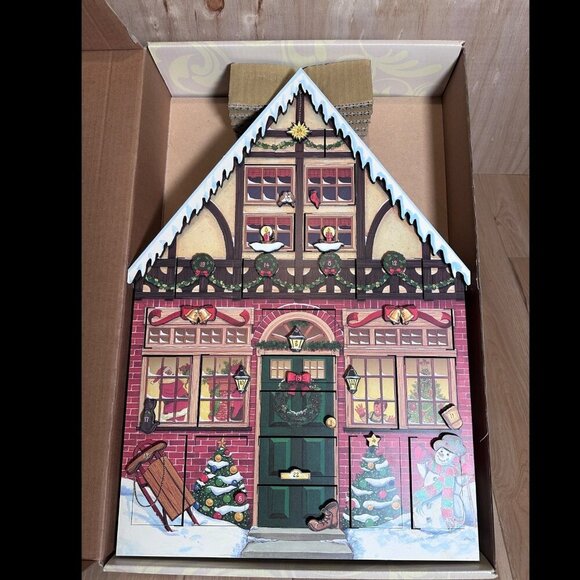 Wooden Christmas House Advent Calendar Reusable Holiday Decor from Byers Choice - Picture 12 of 15